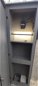 Alfen, siłownik roger zintegrowany ze słupkiem, ogrodzenie, aluminiowe